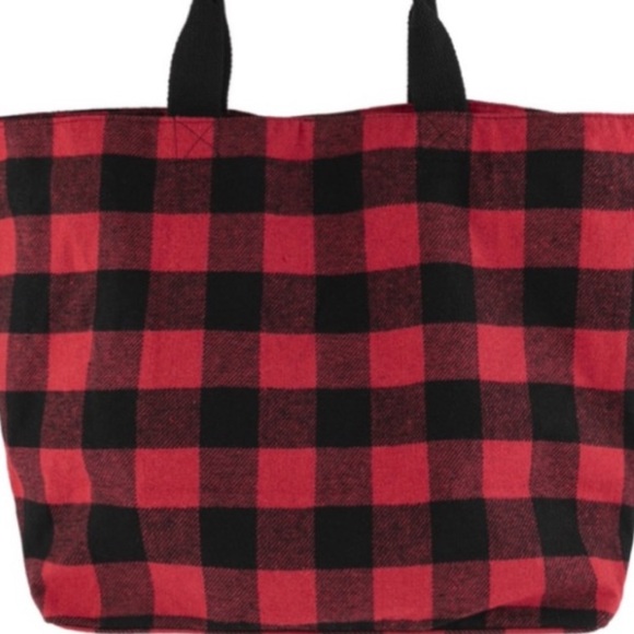 Plaid Bag Red & Black Checkered Tote Bag NWT
L: 14.5" W:22" Handle H:6" W 8” - Picture 5 of 9